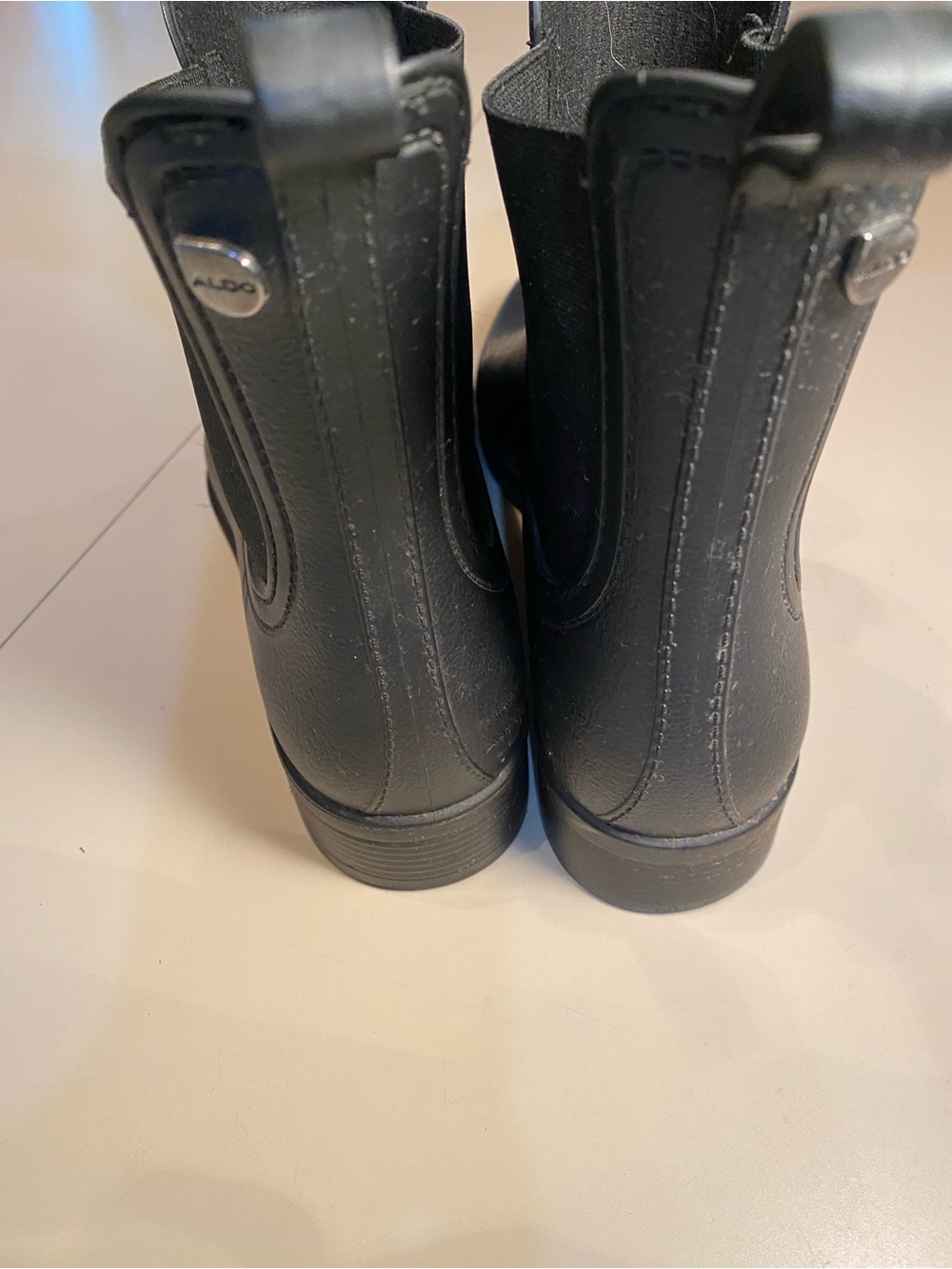 Aldo Black Matte Chelsea Rain Ankle Boots - Picture 4 of 7